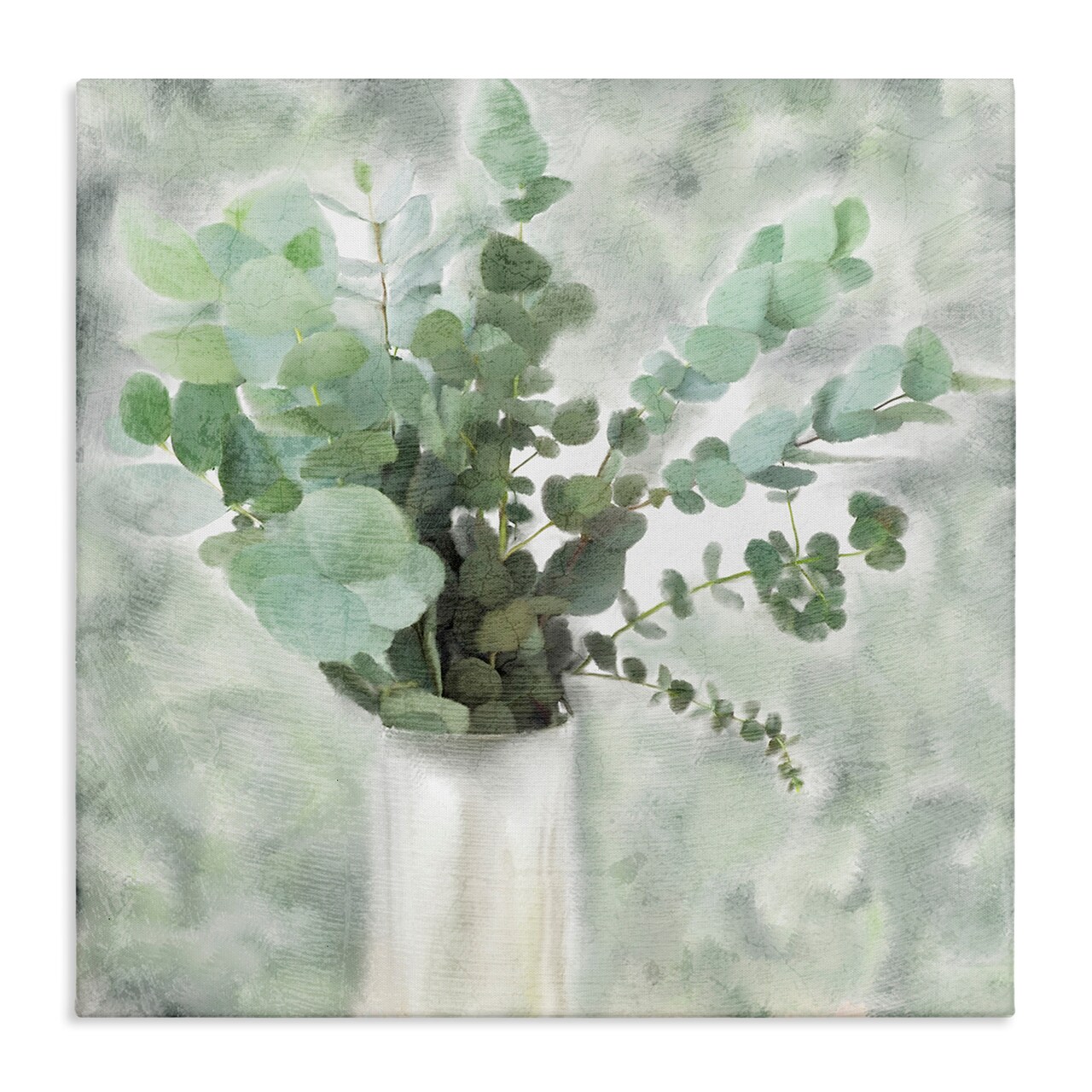 Stupell Industries Sage Green Painterly Eucalyptus Canvas Wall Art